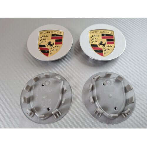 Porsche Wheel Centre Caps - 76mm - Silver