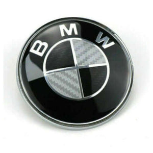 BMW Black & White Carbon Center Hub Alloy Wheel Caps 68mm Set Of 4 PCS