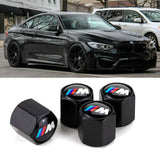 BMW Black Set of 4 Chrome Tire Car Tyre Air Dust ..