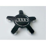 Audi Alloy 5 Star Spyder Wheel Centre Caps Black Hub Badge 135mm A3 A4 A5 A6