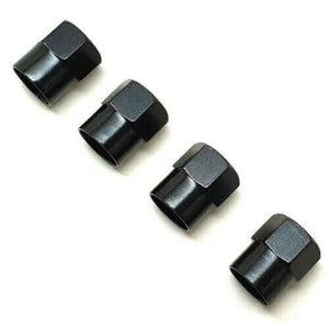 4 x Matt Black Tyre Valve Dust Caps (Fits AUDI)