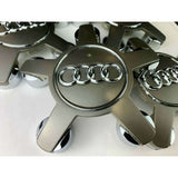 Audi Alloy 5 Star Spyder Wheel Centre Caps Grey Hub Badge 135 mm × 4