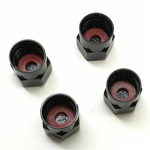 4 x Matt Black Tyre Valve Dust Caps (Fits AUDI)