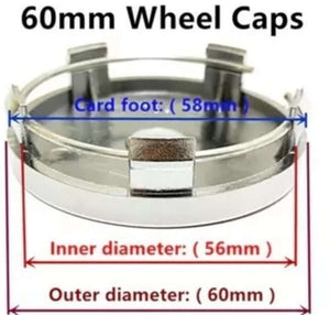 4pcs Wheel Rim Centre Hub Caps For Ford Mustang GT Running Horse 60mm