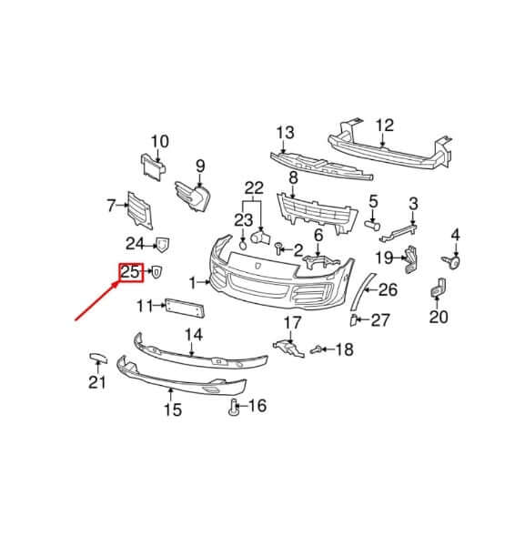 PORSCHE CAYENNE 9PA Front Bonnet Badge Mounting Plate