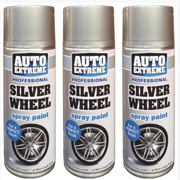 3 x 400ML Silver Alloy Wheel Spray Paint Restorer Auto Wheel Paint