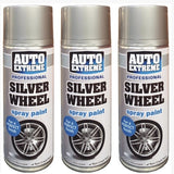 3 x 400ML Silver Alloy Wheel Spray Paint Restorer Auto Wheel Paint