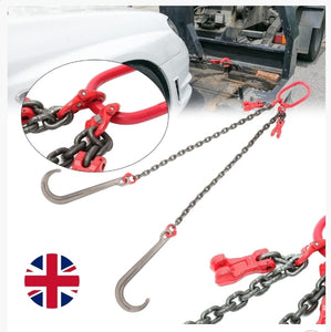 V-Assembly J Hook 1 Metre Brother Winch Chain Tow Recovery Assistance Off Road