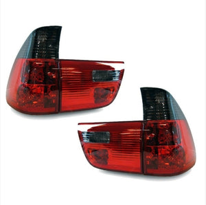 Back Rear Tail Lights Lamps For BMW E53 X5 00-06 In Red Smoke Crystal-Look