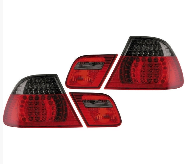 Back Rear Tail Lights For BMW E46 Coupe From 4/03 Red-Black Crystal-Look LED