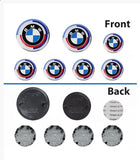 7pcs BMW 50th Anniversary Emblem Centre Caps Badges Set 82mm 74mm 68mm 45mm UK