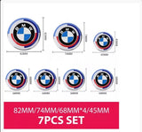 7pcs BMW 50th Anniversary Emblem Centre Caps Badges Set 82mm 74mm 68mm 45mm UK