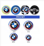 7pcs BMW 50th Anniversary Emblem Centre Caps Badges Set 82mm 74mm 68mm 45mm UK