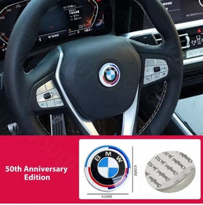 7pcs BMW 50th Anniversary Emblem Centre Caps Badges Set 82mm 74mm 68mm 45mm UK