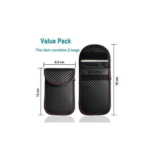 2 Pack Car Key Signal Blocker Pouch, Faraday Pouch for Car Keys