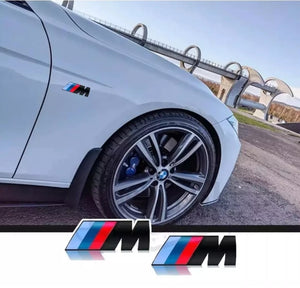 2x For BMW M Sport Gloss Black Side Wing Badge Emblem Adhesive 45x15mm