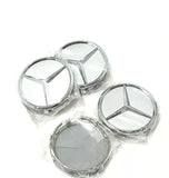 4x New Mercedes Silver Alloy Wheel Centre Hubs Caps 75mm with Chrome