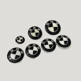 Set of BMW Carbon Black Boot Bonnet Badges Alloy wheel caps x7