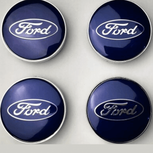 Set of 4 Blue Ford alloy wheel caps 60mm