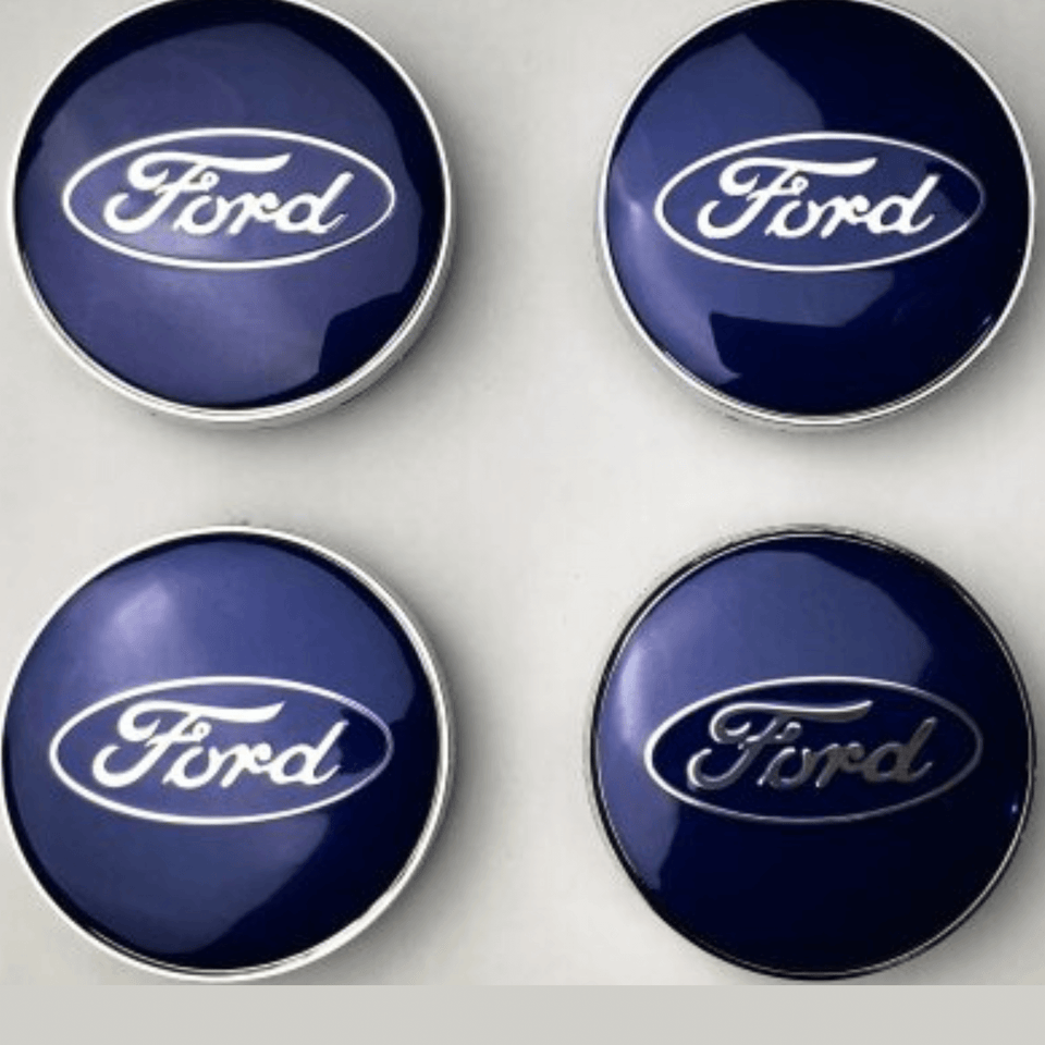 Set of 4 Blue Ford alloy wheel caps 60mm