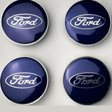 Set of 4 Blue Ford alloy wheel caps 60mm