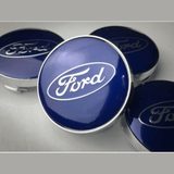 Set of 4 Blue Ford alloy wheel caps 60mm