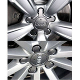 Audi Alloy 5 Star Spyder Wheel Centre Caps Black Hub Badge 135mm A3 A4 A5 A6