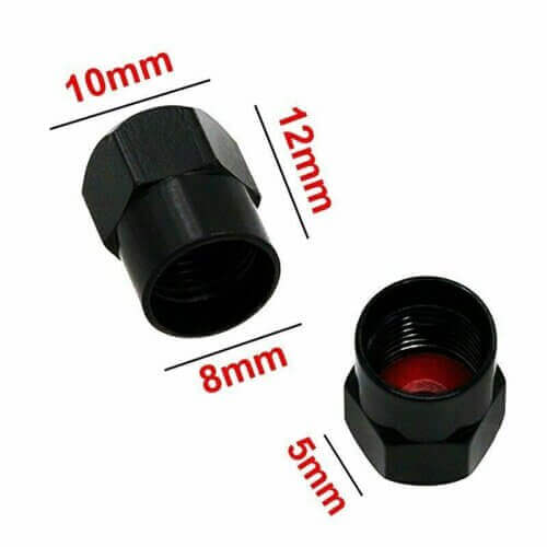 4 x Matt Black Tyre Valve Dust Caps (Fits AUDI)