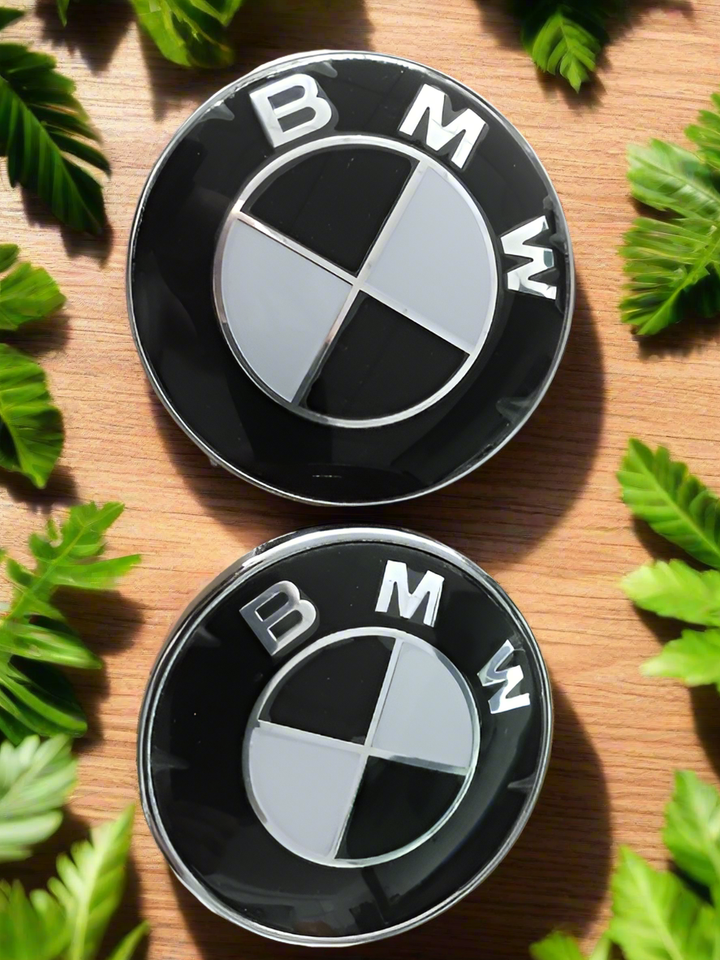 2 x BMW Front Bonnet 82mm & Boot Trunk 74mm Badge Fit E30 E46 E60 1 5 Series