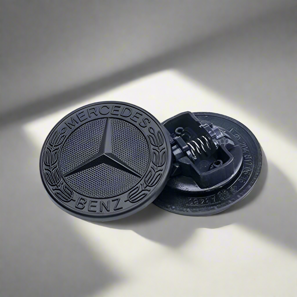 Black Mercedes Benz Bonnet Badge Emblem For B C E S CLK AMG Class 57mm