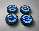 Volvo 4 Pcs Black & Blue Centre Wheel Cover Hub Caps