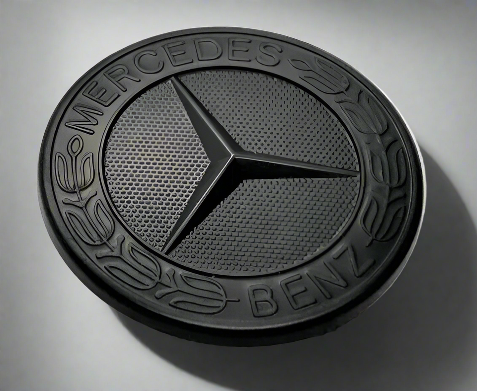 Black Mercedes Benz Bonnet Badge Emblem For B C E S CLK AMG Class 57mm