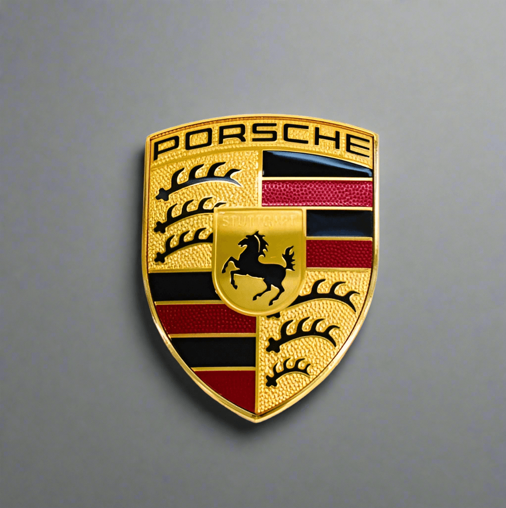 PORSCHE CAYENNE 9PA Front Bonnet Hood Emblem Badge NEW GENUINE