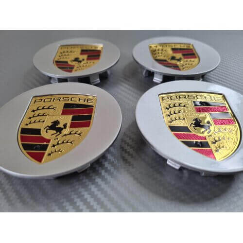 Porsche Wheel Centre Caps - 76mm - Silver