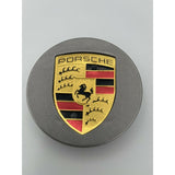 Grey Porsche Wheel Centre Caps Badge Emblem 4pcs