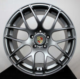 Grey Porsche Wheel Centre Caps Badge Emblem 4pcs