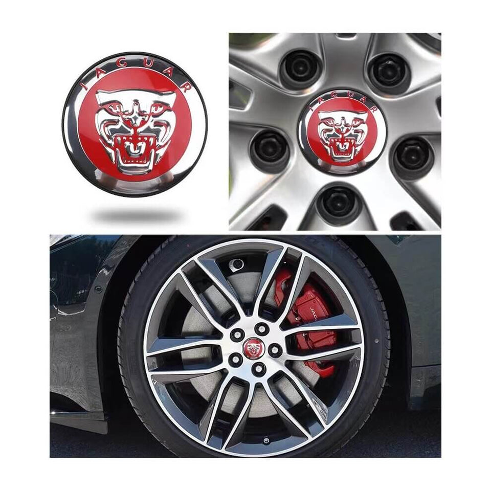 Jaguar Growler Alloy Wheel Centre Caps - Black Red, green, blue